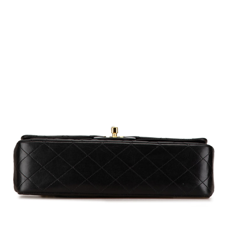 Medium Classic Lambskin Double Flap Black - Gaby Paris