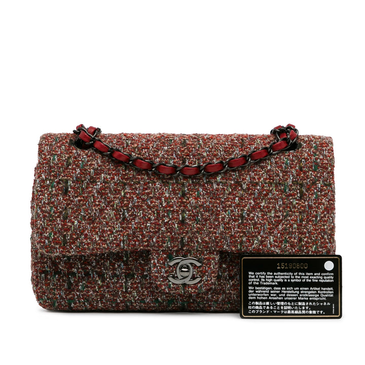Medium Classic Tweed Double Flap Red - Gaby Paris