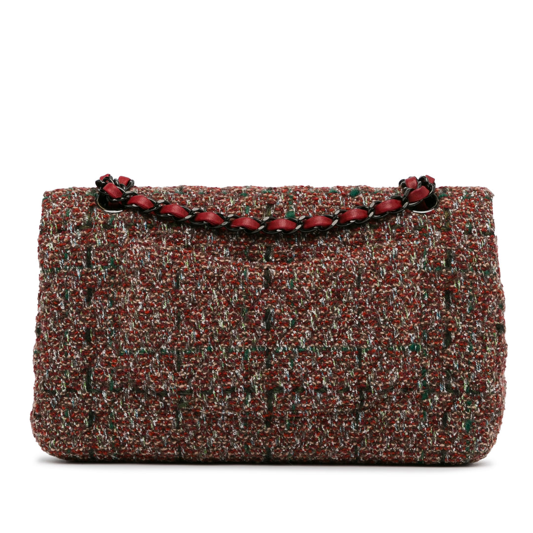 Medium Classic Tweed Double Flap Red - Gaby Paris