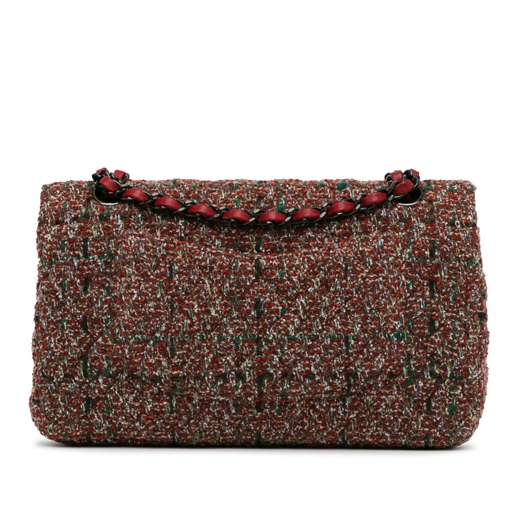 Medium Classic Tweed Double Flap Red - Gaby Paris