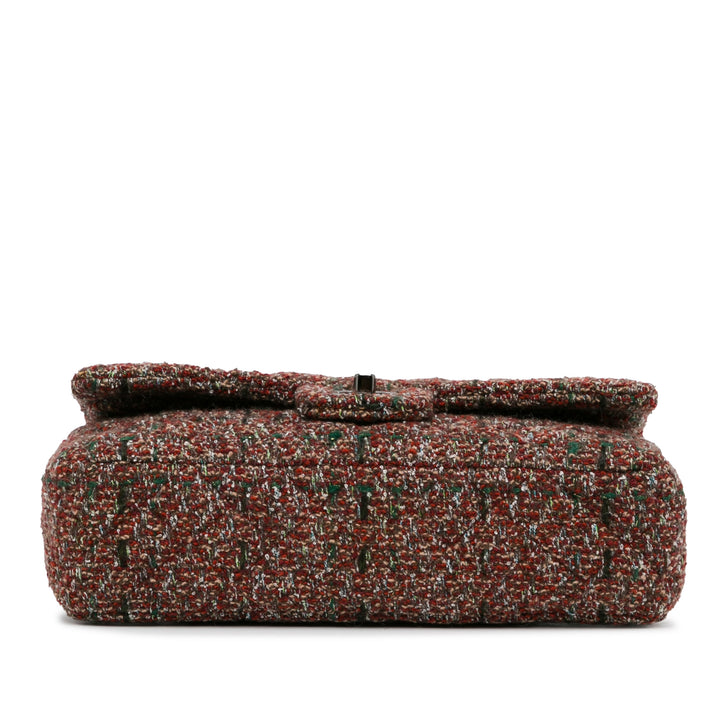 Medium Classic Tweed Double Flap Red - Gaby Paris