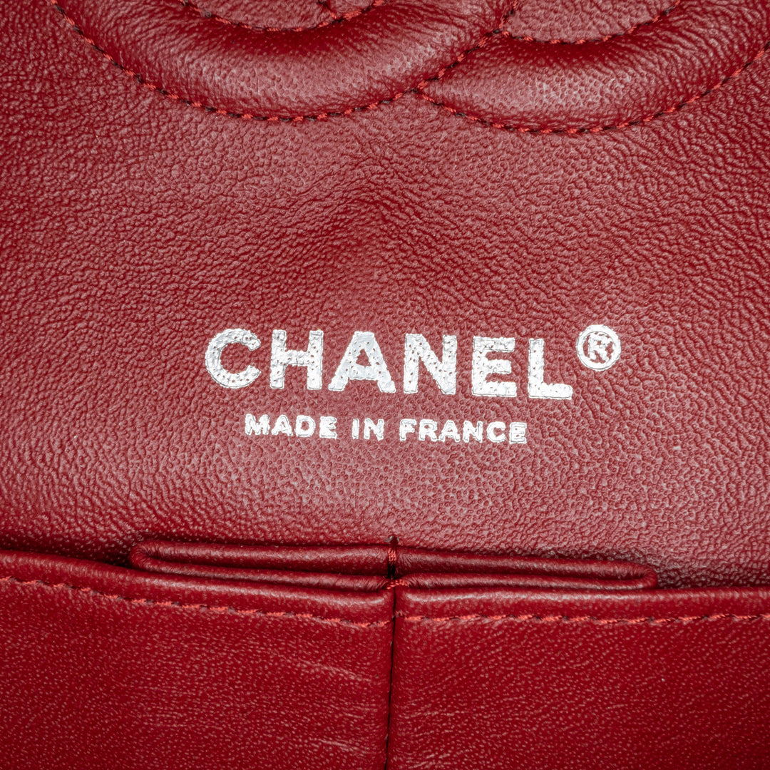 Medium Classic Tweed Double Flap Red - Gaby Paris
