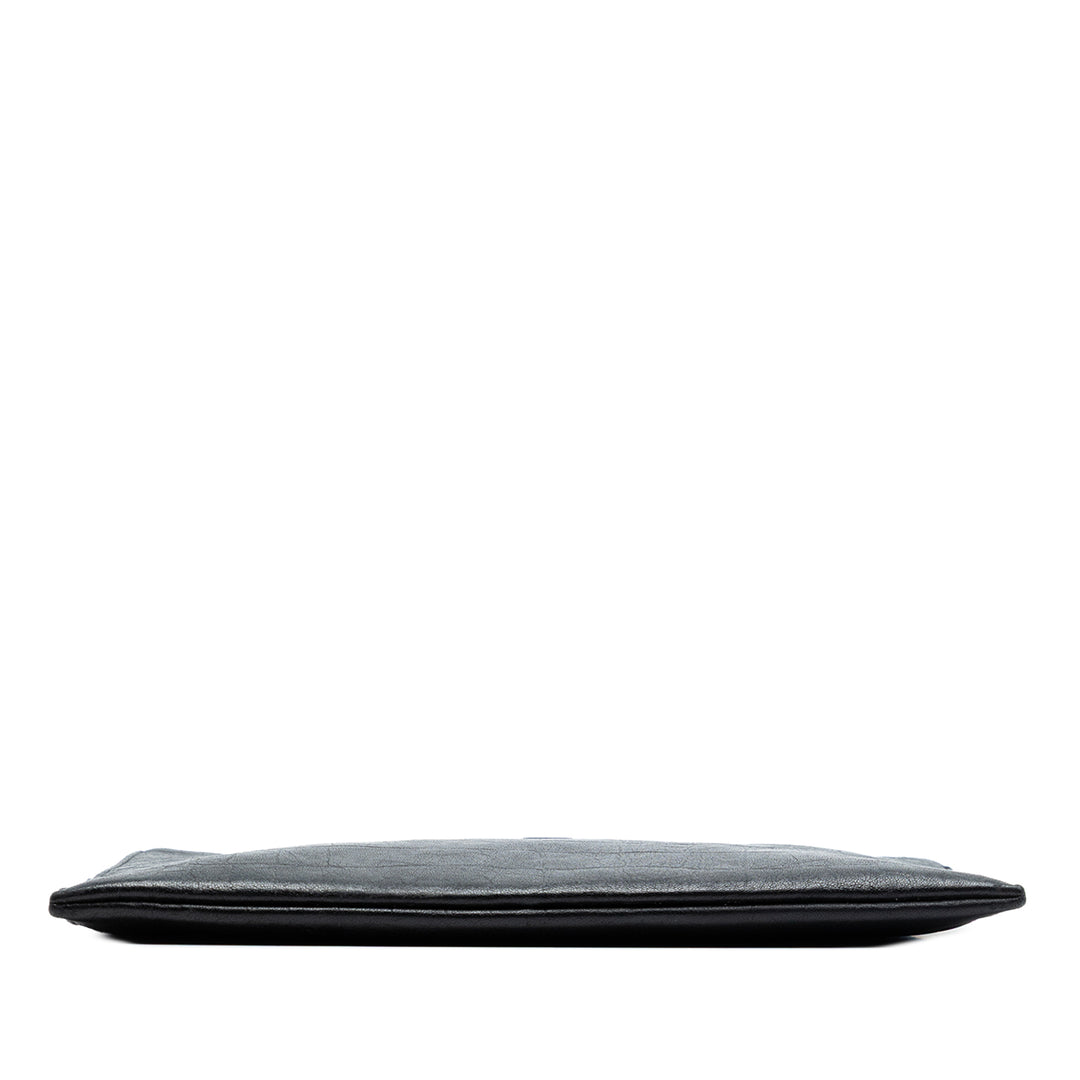 Saint Laurent Croc embossé Cuir Monogram Zip Pochette