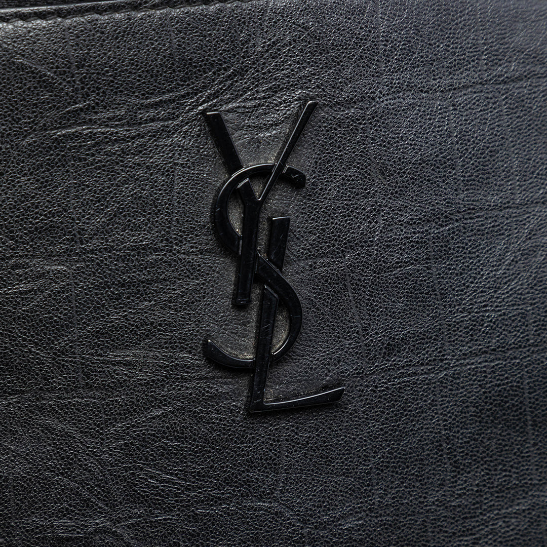 Saint Laurent Croc embossé Cuir Monogram Zip Pochette