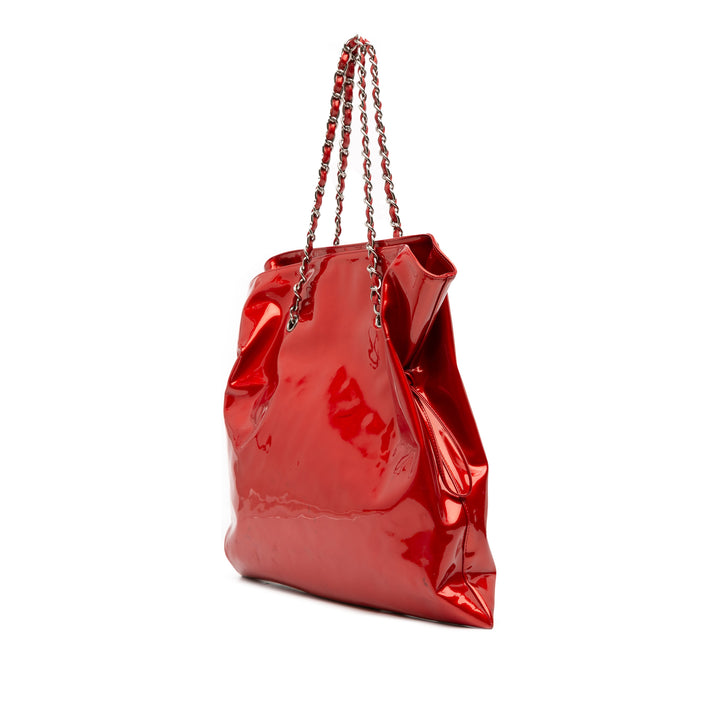CC Patent Crystal Strass Embellished Bonbons Tote Red - Gaby Paris