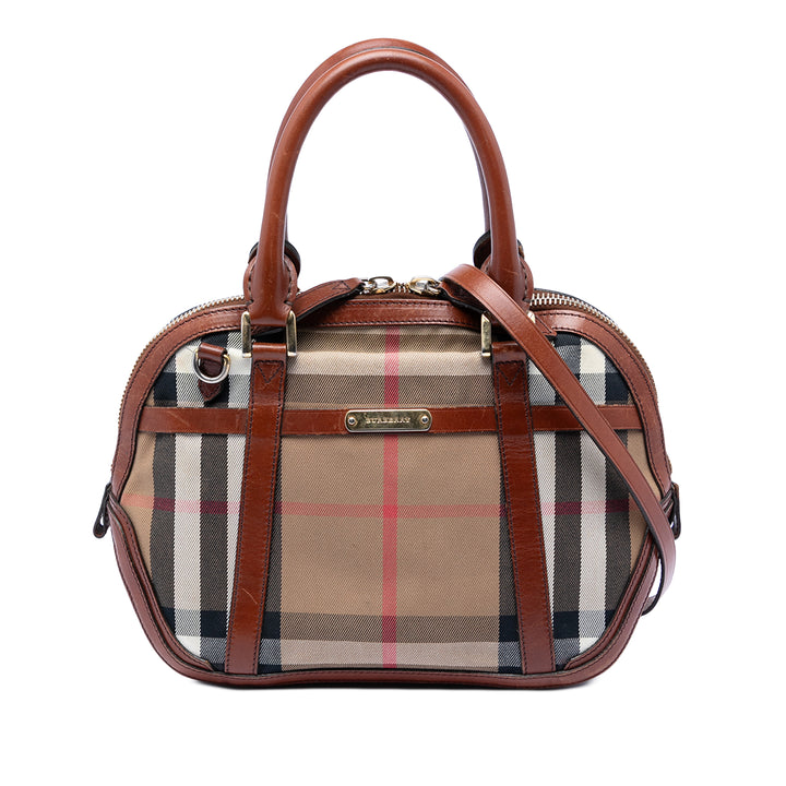 Burberry Small Cuir à finitions House Check Toile Bridle Orchard Sac
