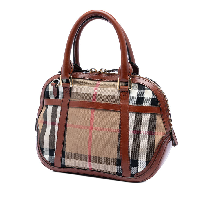Burberry Small Cuir à finitions House Check Toile Bridle Orchard Sac