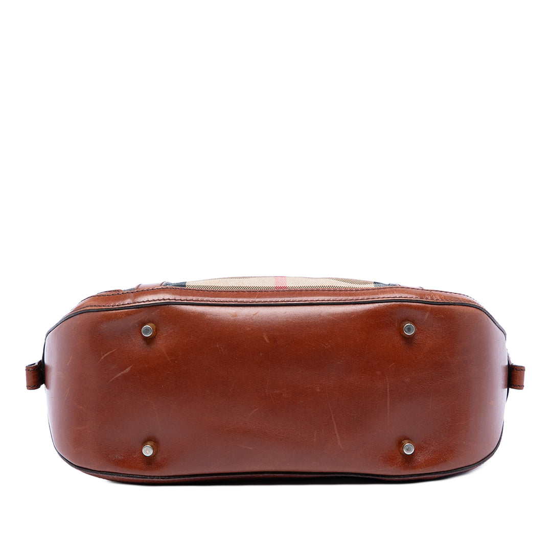 Burberry Small Cuir à finitions House Check Toile Bridle Orchard Sac