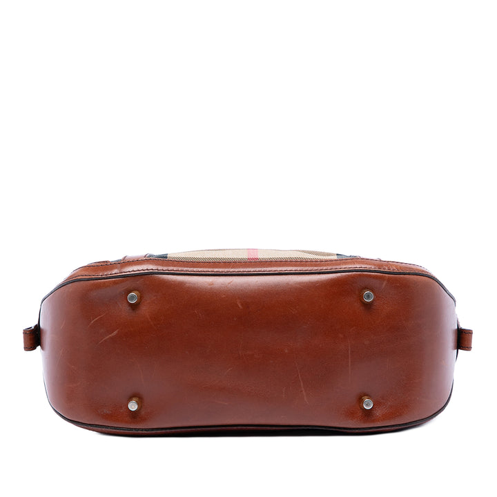 Burberry Small Cuir à finitions House Check Toile Bridle Orchard Sac