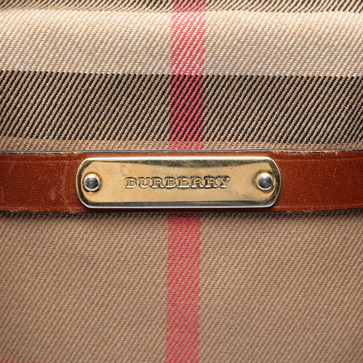 Burberry Small Cuir à finitions House Check Toile Bridle Orchard Sac