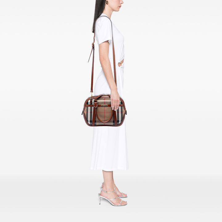 Burberry Small Cuir à finitions House Check Toile Bridle Orchard Sac