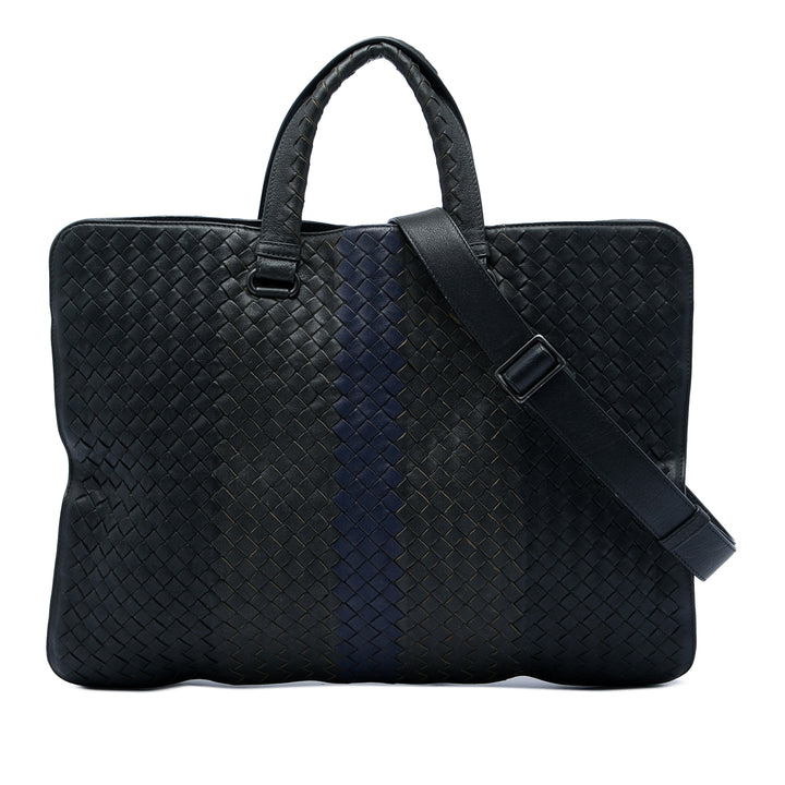 Bottega Veneta Porte-documents Intrecciato Club Fume nappa Noir – vue principale – GABY PARIS