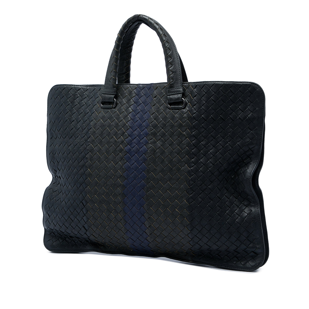 Bottega Veneta Porte-documents Intrecciato Club Fume nappa Noir – vue 2 – GABY PARIS
