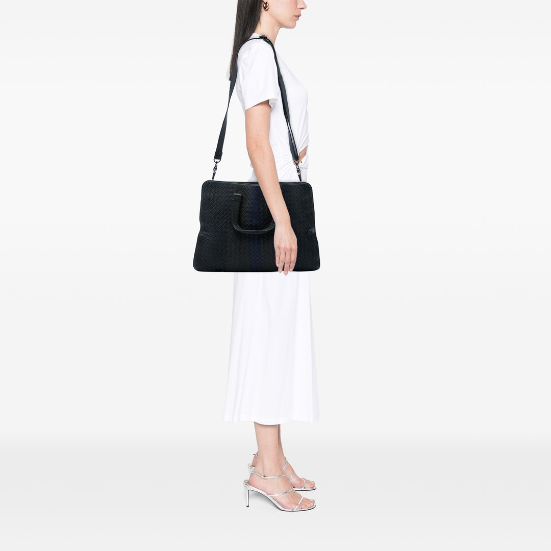 Bottega Veneta Porte-documents Intrecciato Club Fume nappa Noir – vue 5 – GABY PARIS