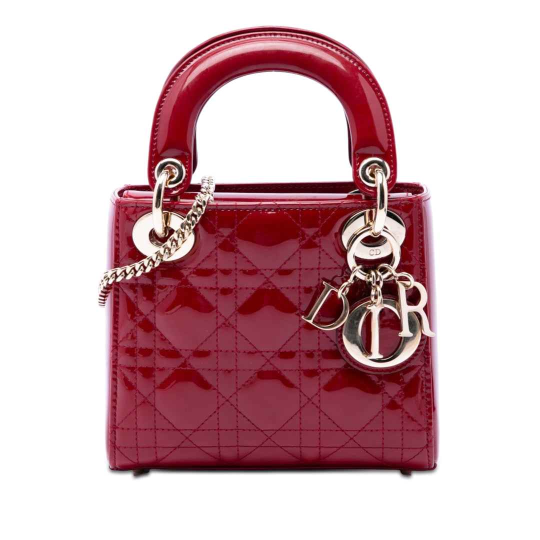 Dior Mini Cuir verni Cannage Lady Dior