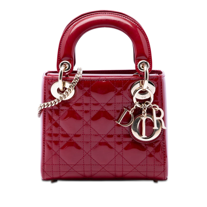 Dior Mini Cuir verni Cannage Lady Dior
