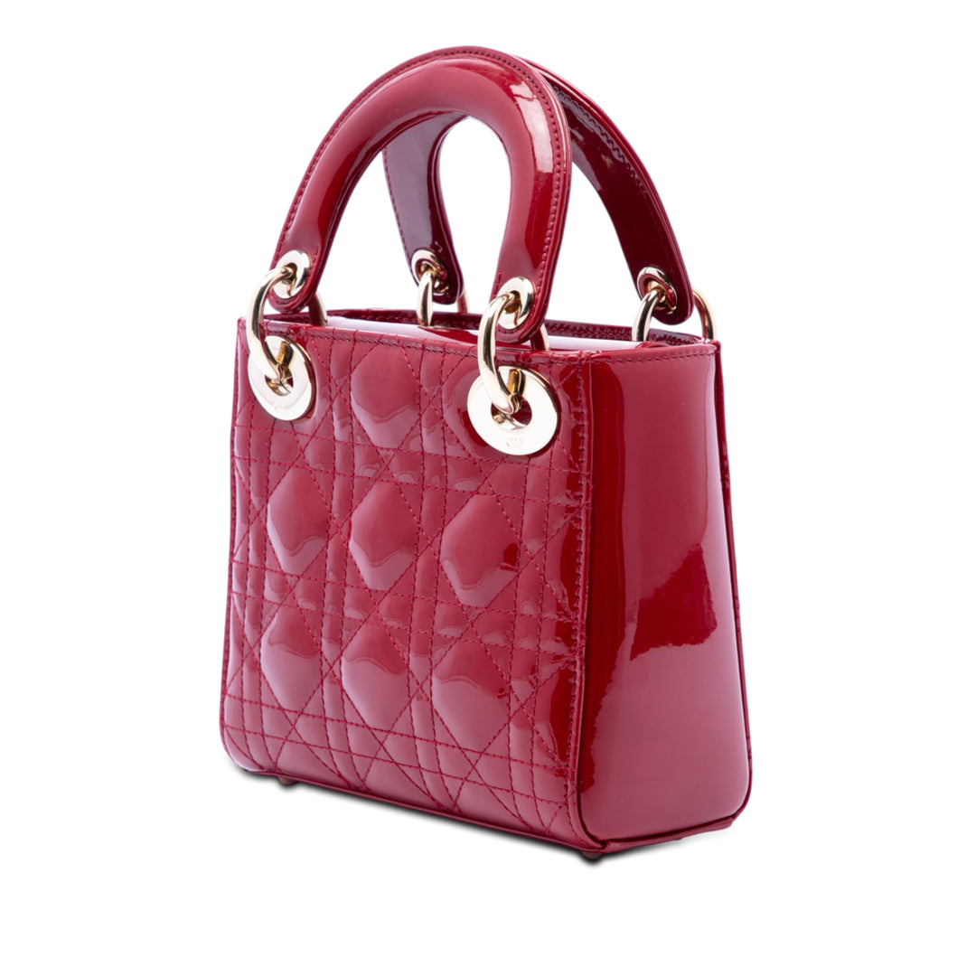 Dior Mini Cuir verni Cannage Lady Dior