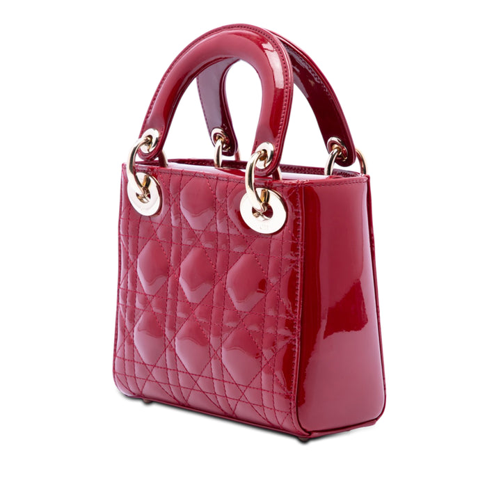 Dior Mini Cuir verni Cannage Lady Dior