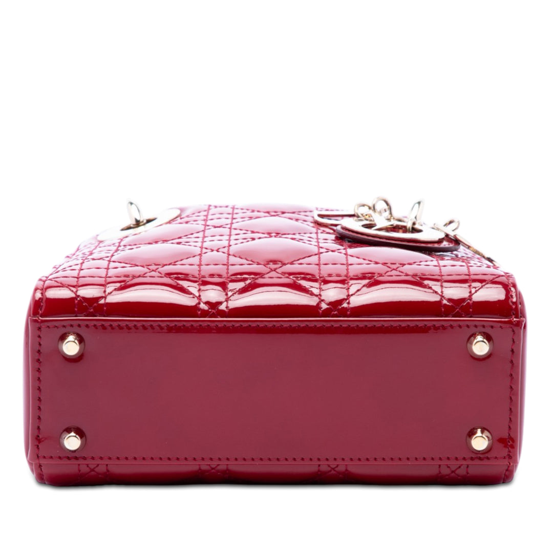 Dior Mini Cuir verni Cannage Lady Dior