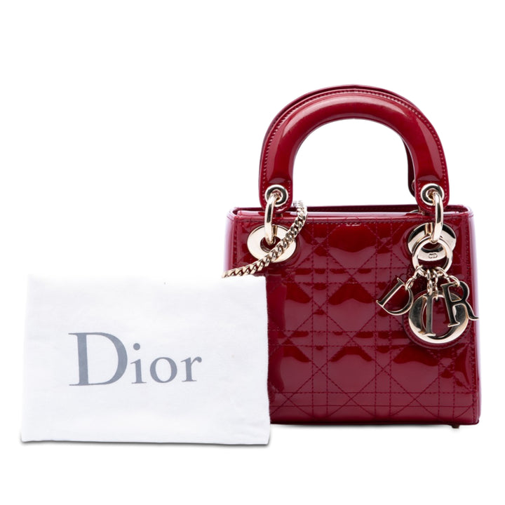 Dior Mini Cuir verni Cannage Lady Dior