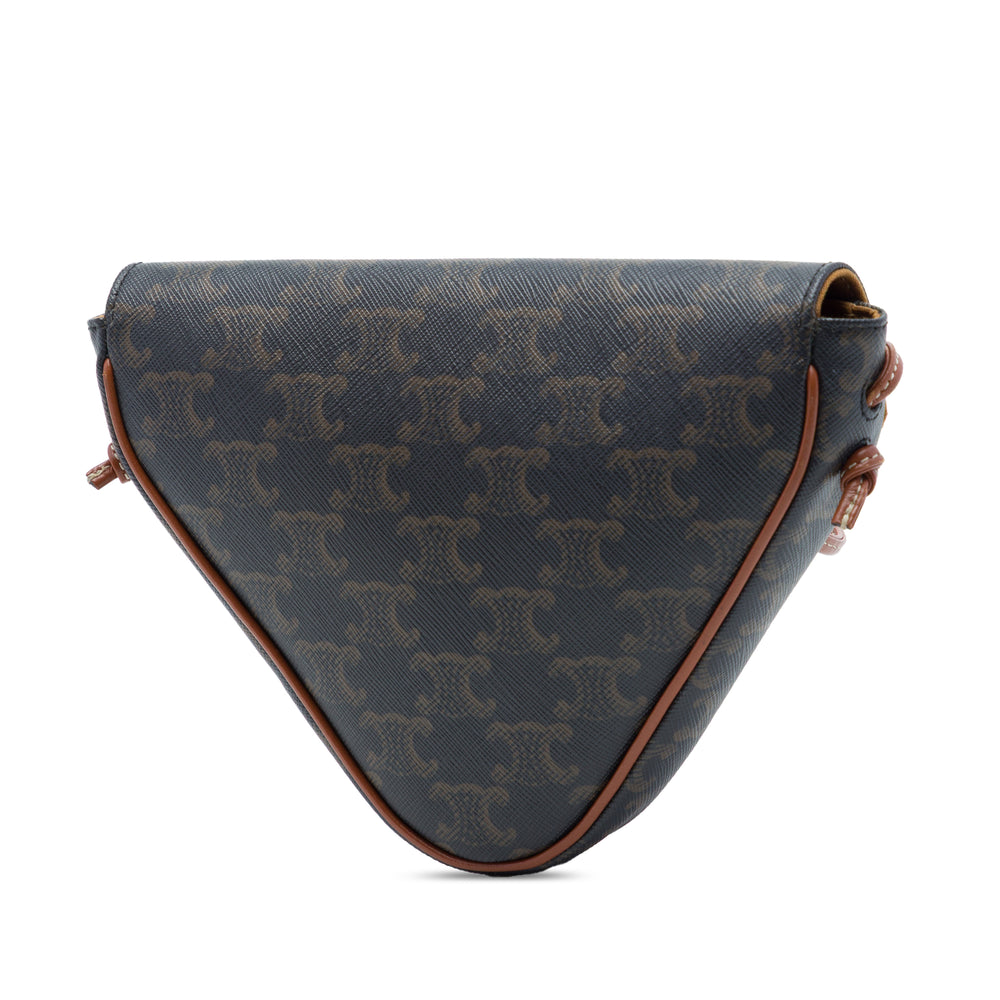 Celine Sac bandoulière Triomphe Logo Triangle Triomphe enduite Marron – vue 2 – GABY PARIS