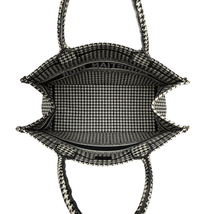 Dior Book Tote Houndstooth brodé Moyen Noir – vue 4 – GABY PARIS