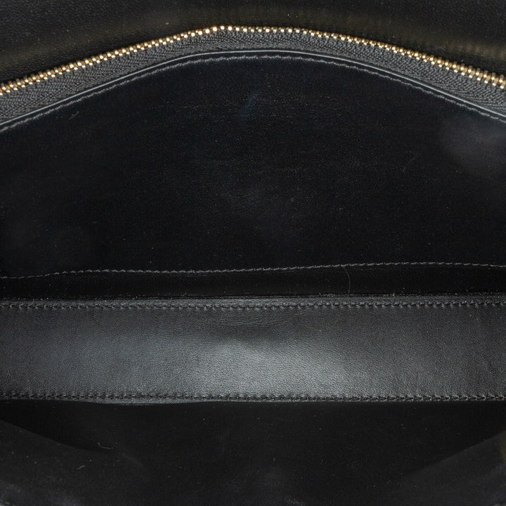 Shiny Calfskin Triomphe Cuir Chain Shoulder Bag Black - Gaby Paris