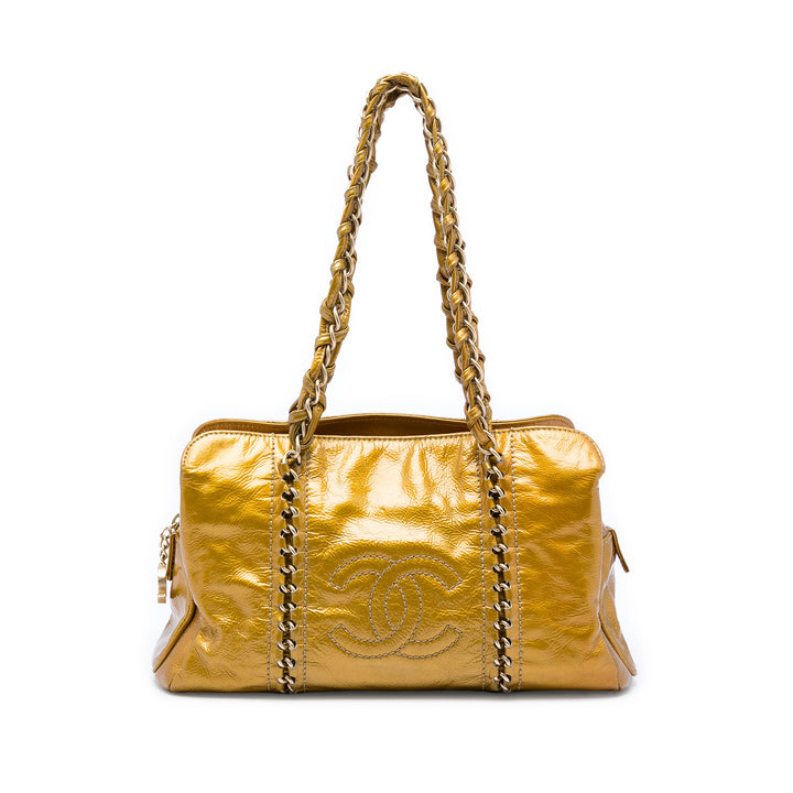 Chanel Medium froissé Cuir verni Luxe Ligne Cabas