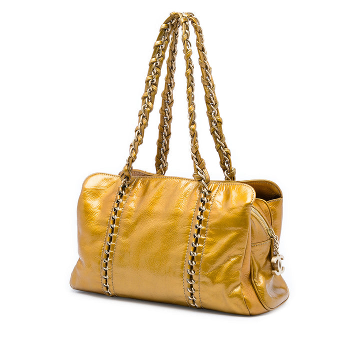 Chanel Medium froissé Cuir verni Luxe Ligne Cabas
