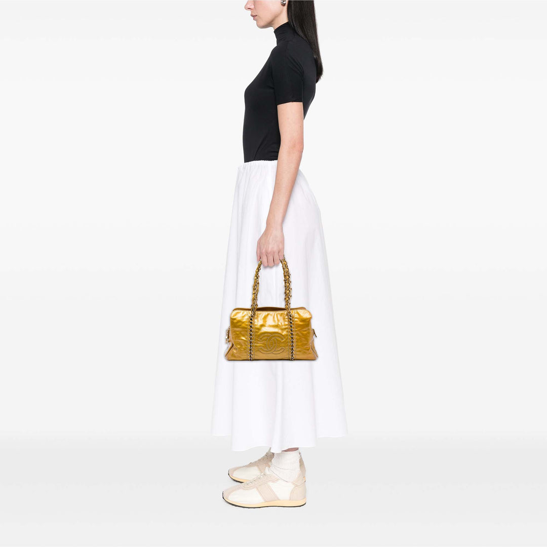Chanel Medium froissé Cuir verni Luxe Ligne Cabas