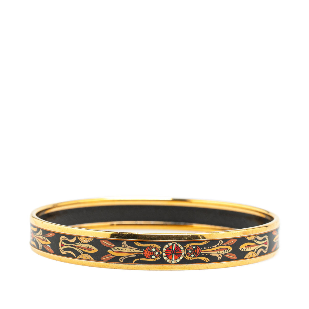 Narrow Dream Catchers Enamel Bangle 62 Black - Gaby Paris