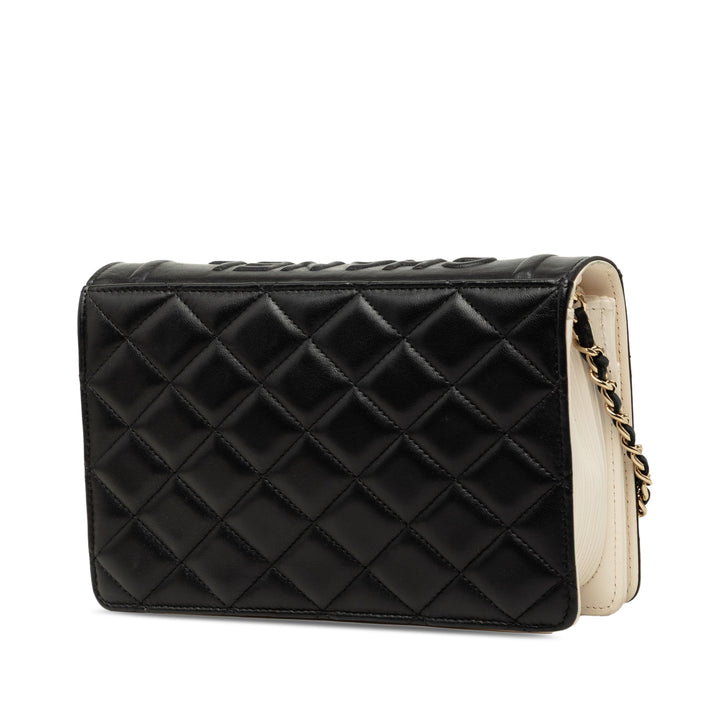 Chanel Matelassé Book Wallet on Chain Cuir d'agneau Noir – vue 2 – GABY PARIS
