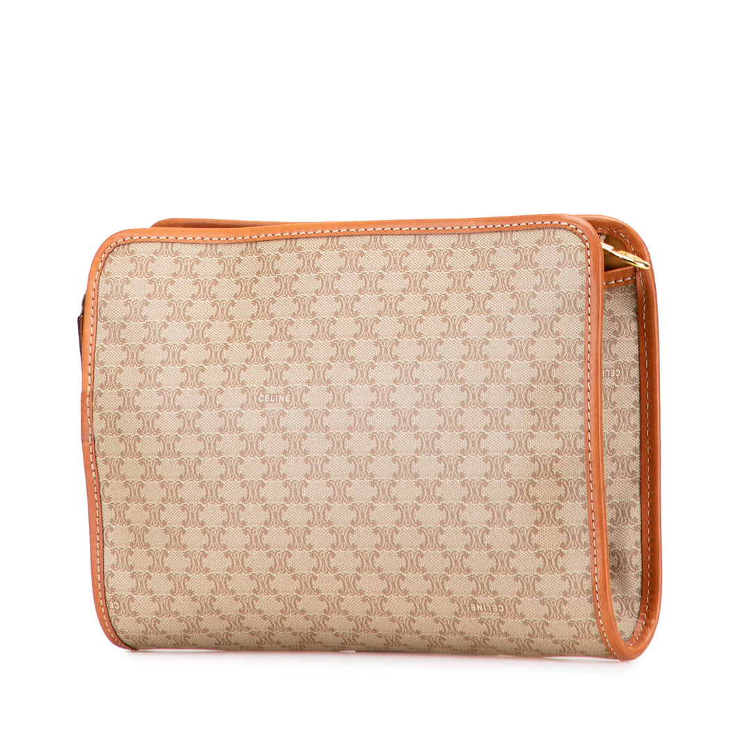 Macadam Coated Canvas Clutch Brown - Gaby Paris