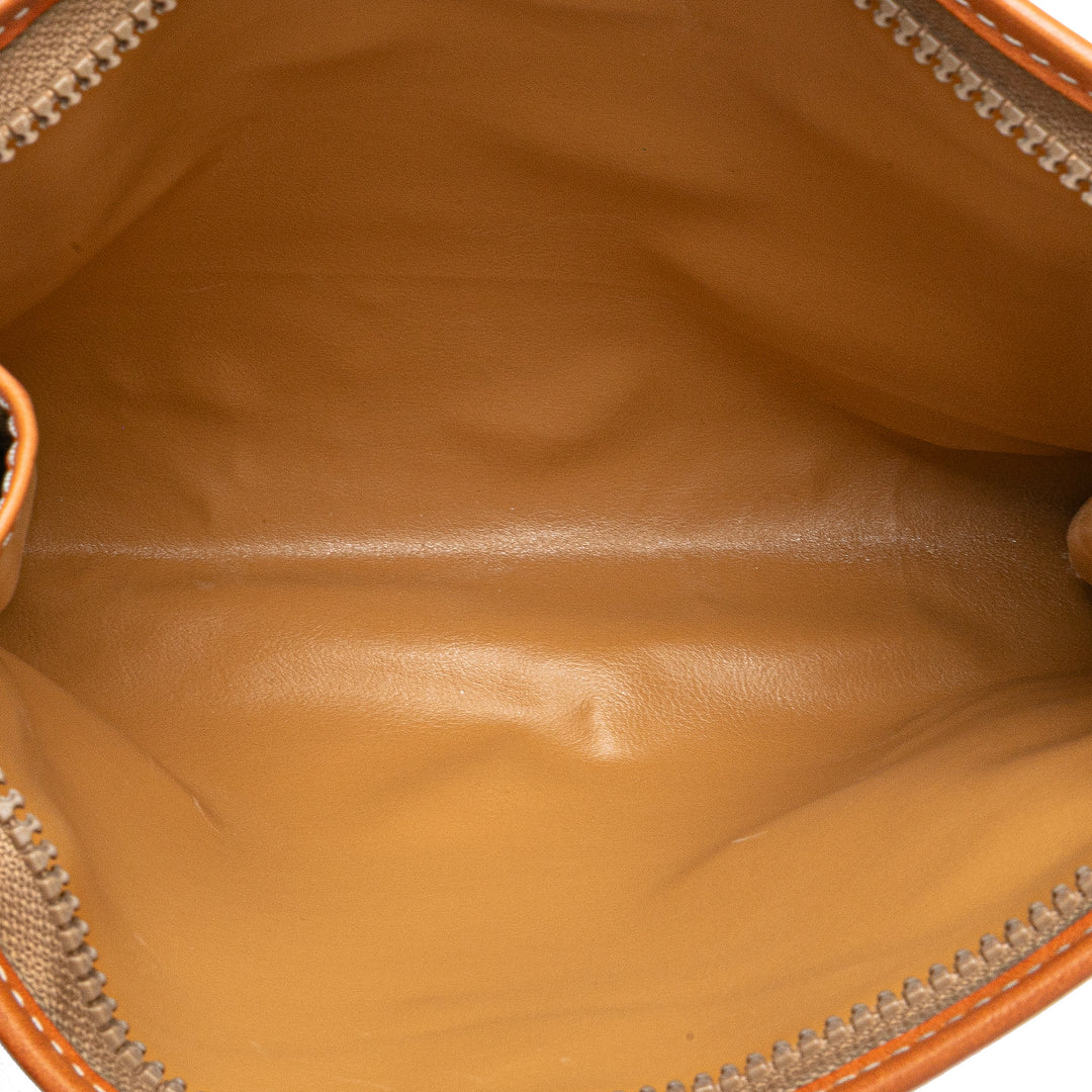 Macadam Coated Canvas Clutch Brown - Gaby Paris