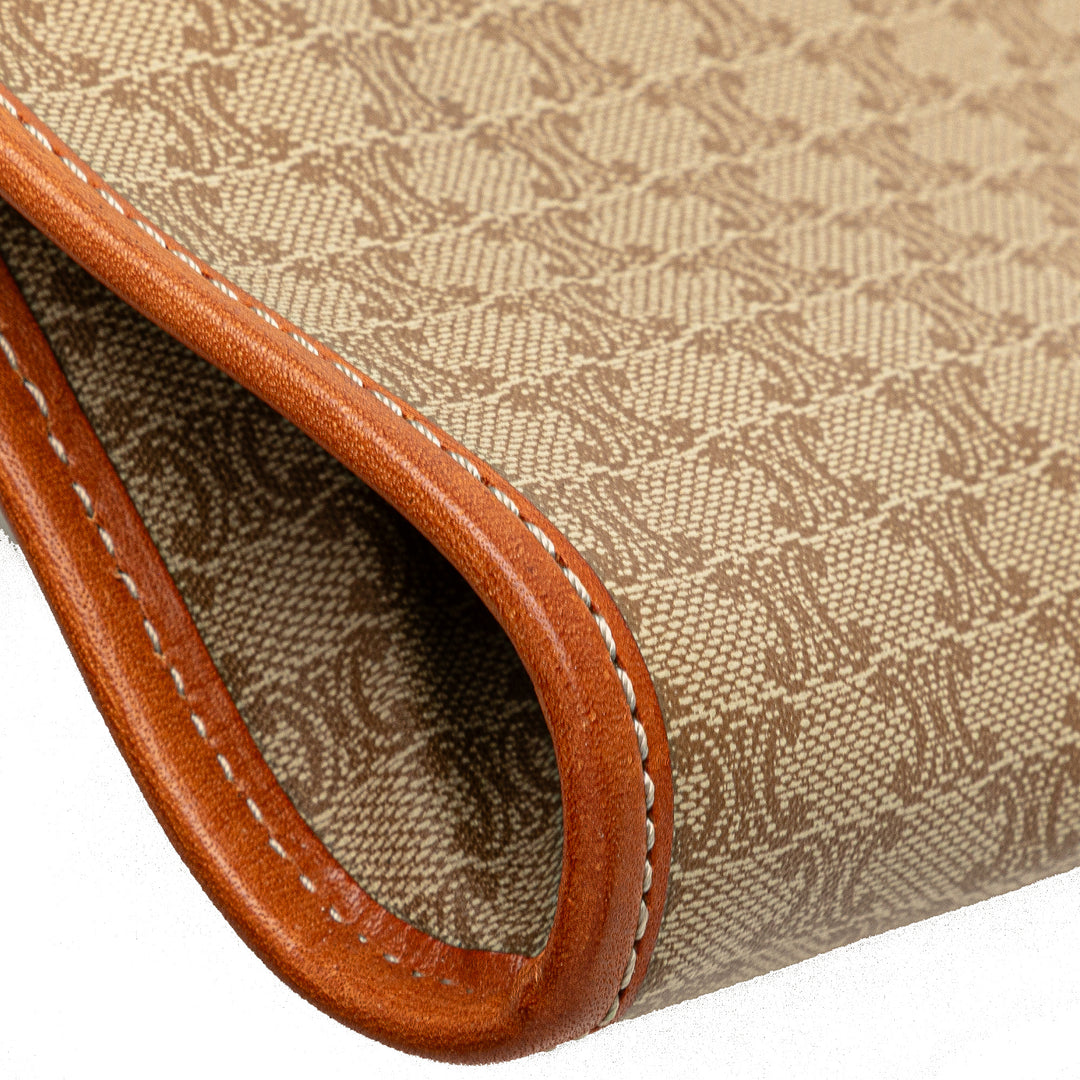 Macadam Coated Canvas Clutch Brown - Gaby Paris