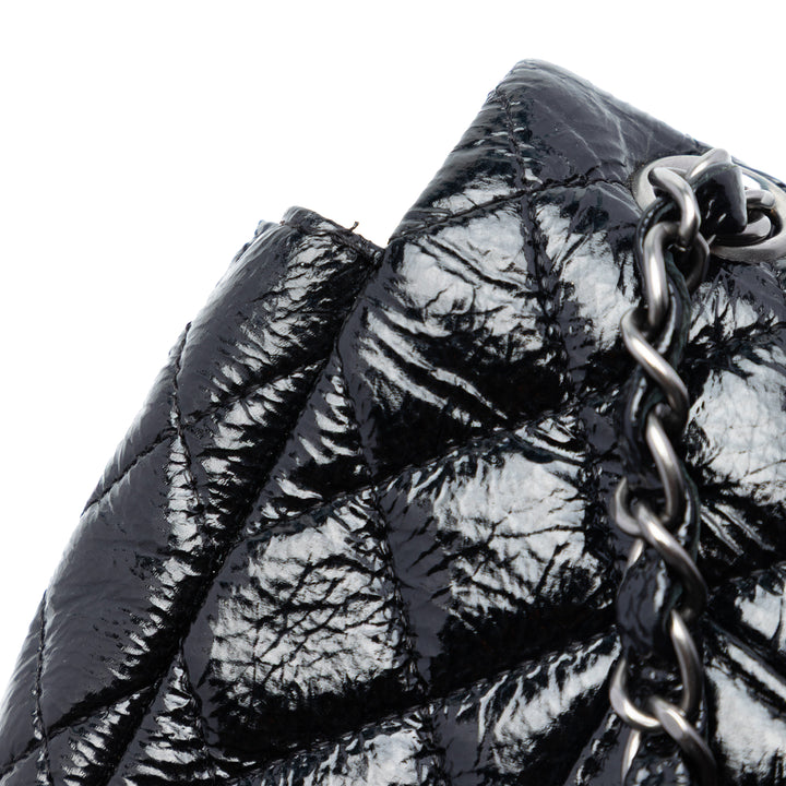 Chanel Matelassé froissé Cuir verni East West Simple rabat