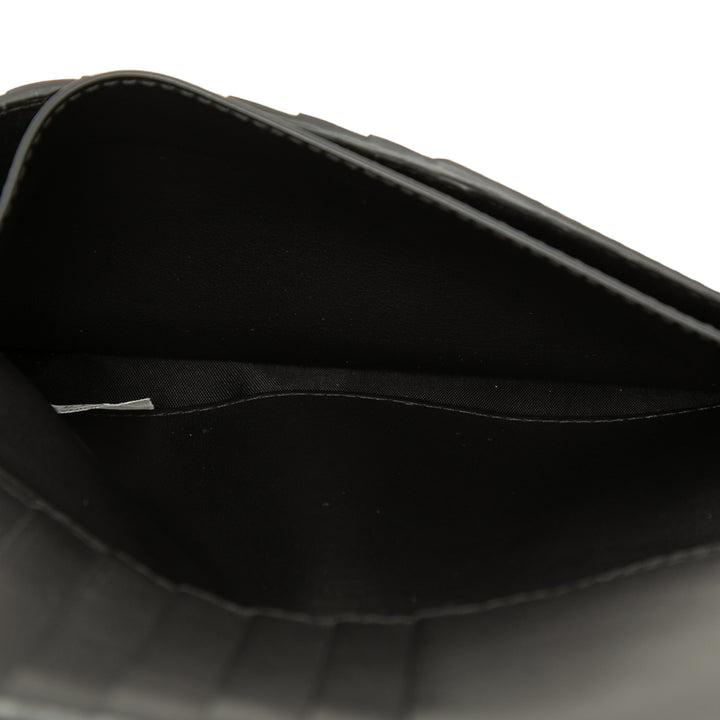 Intrecciato Deux volets Portefeuille long Cuir de veau Noir