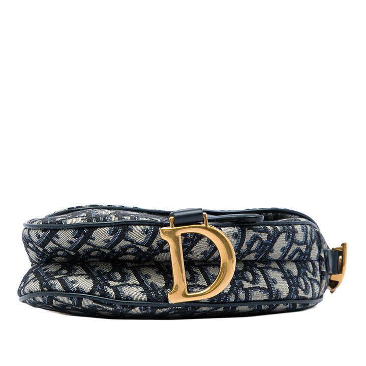 Dior Saddle Sac Mini Oblique Bleu – vue 3 – GABY PARIS