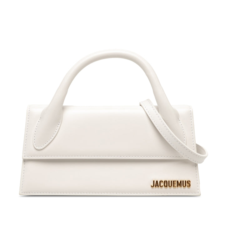 Jacquemus Sac à main Le Chiquito Long Cuir de veau lisse Blanc – vue principale – GABY PARIS