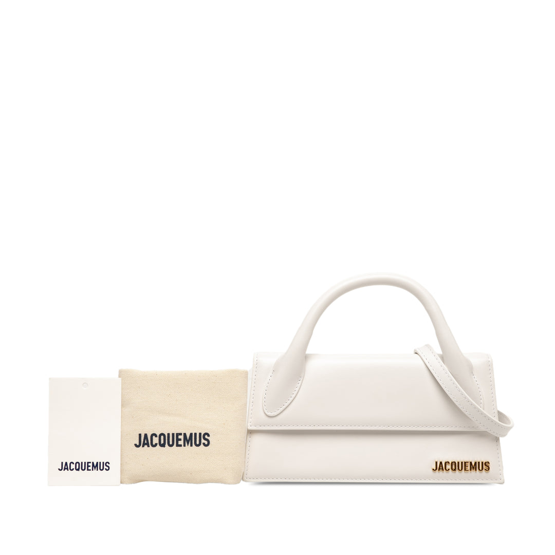 Jacquemus Sac à main Le Chiquito Long Cuir de veau lisse Blanc – vue 6 – GABY PARIS
