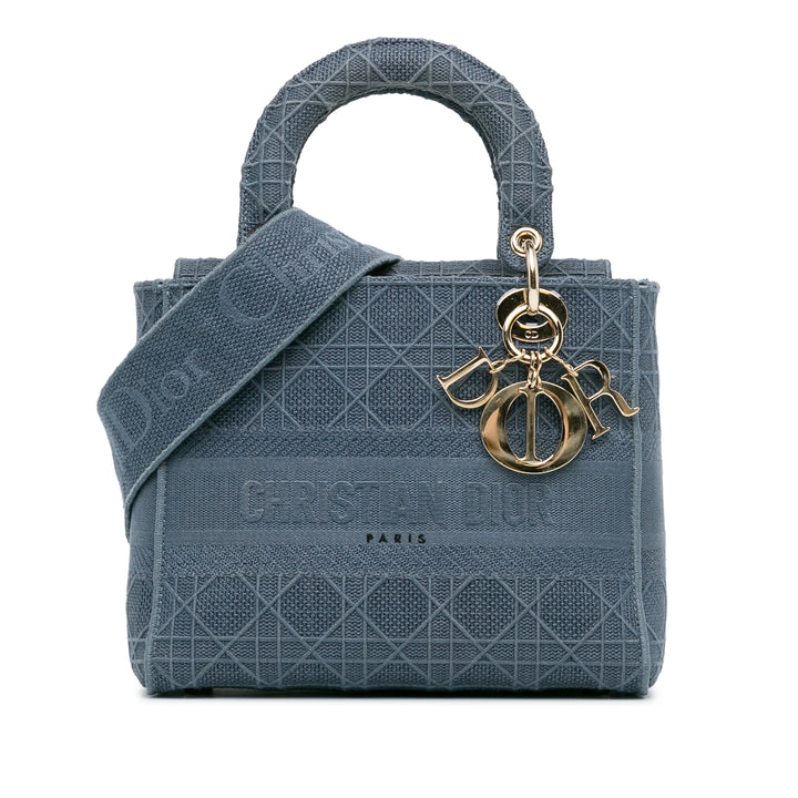 Medium Cannage Lady D-Lite Blue - Gaby Paris