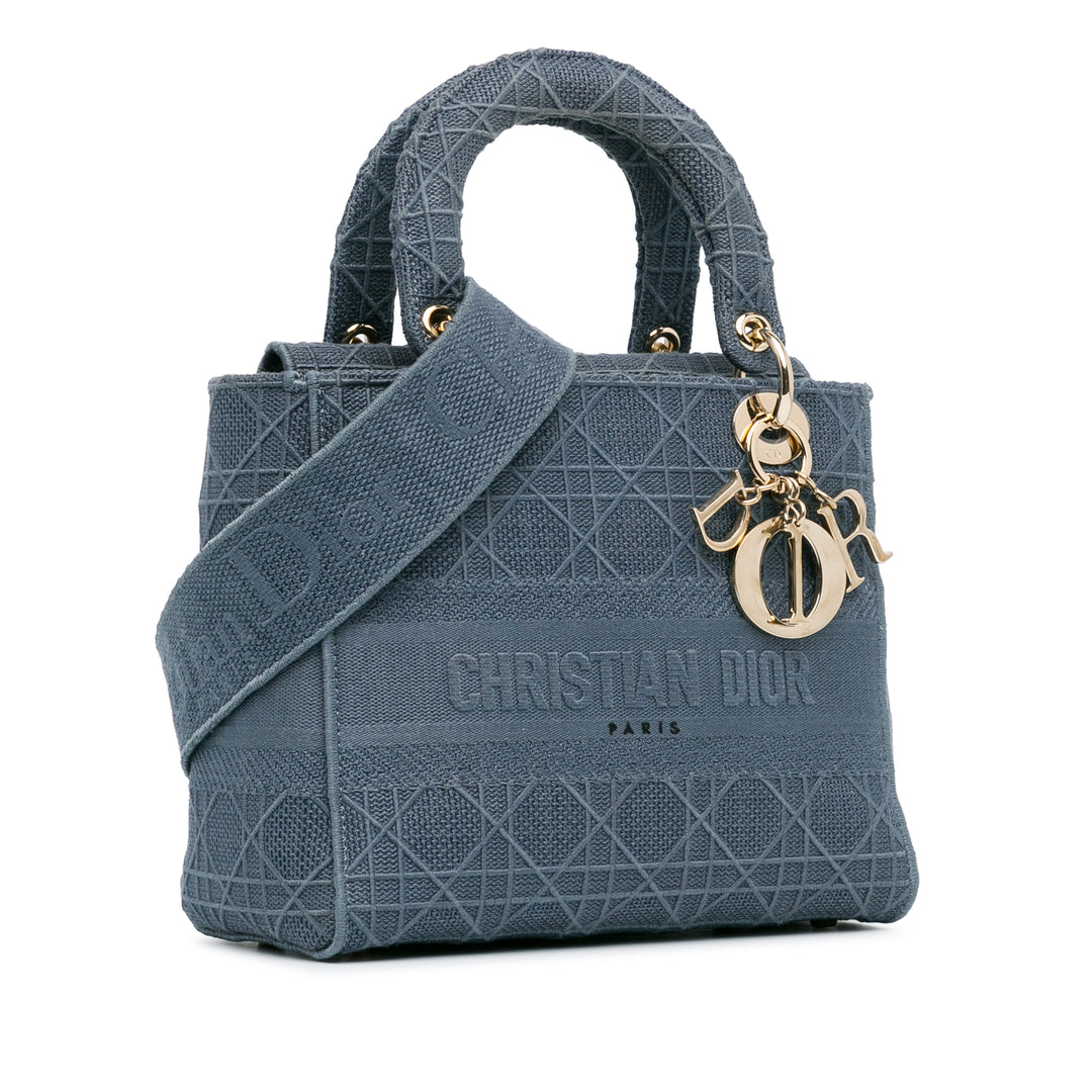 Medium Cannage Lady D-Lite Blue - Gaby Paris