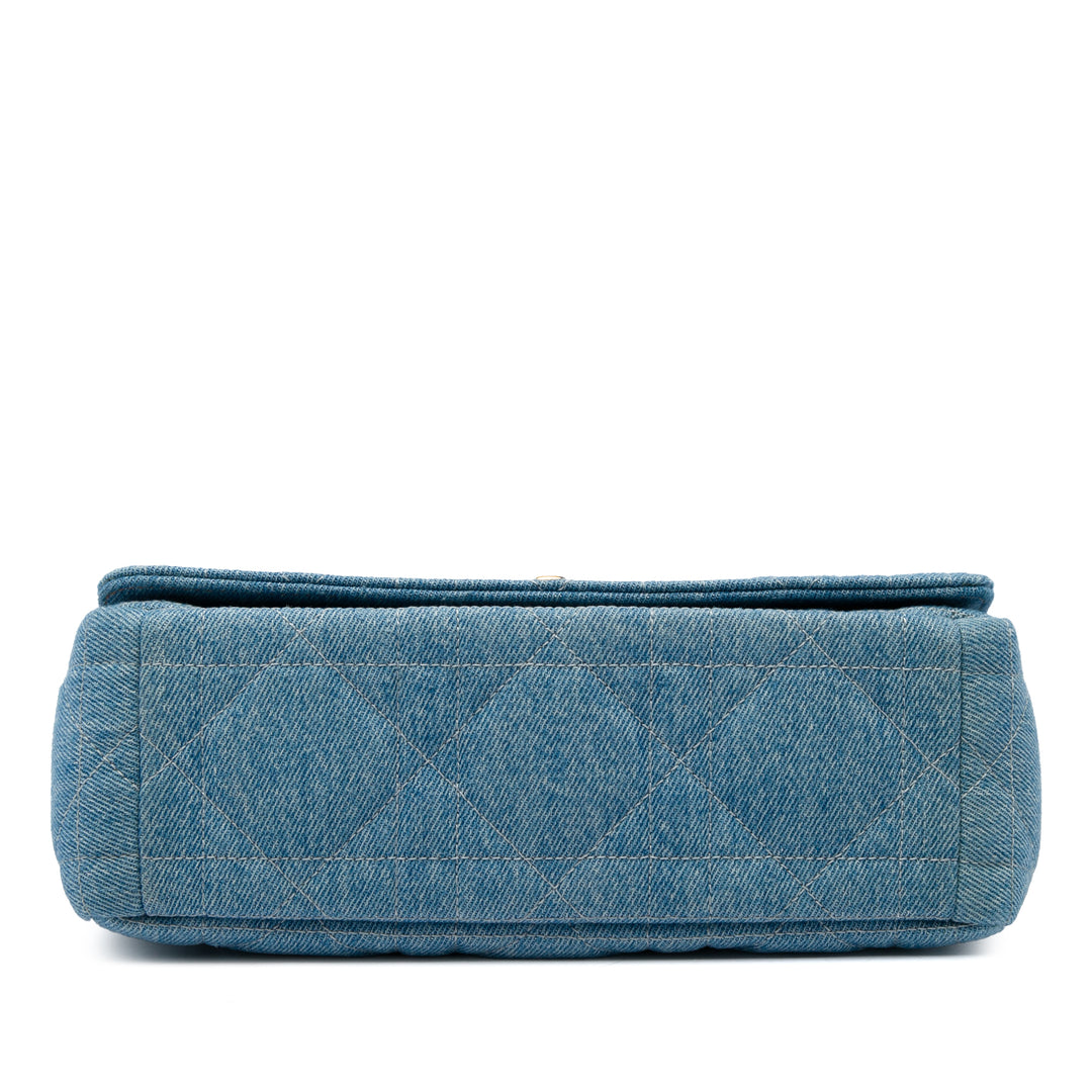 Dior Tie Dye Macrocannage Caro Sac Moyen Jean Bleu