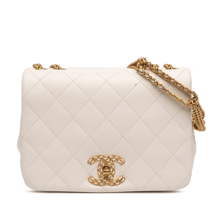 Chanel Small Matelassé Cuir d’agneau On And On Chain à rabat