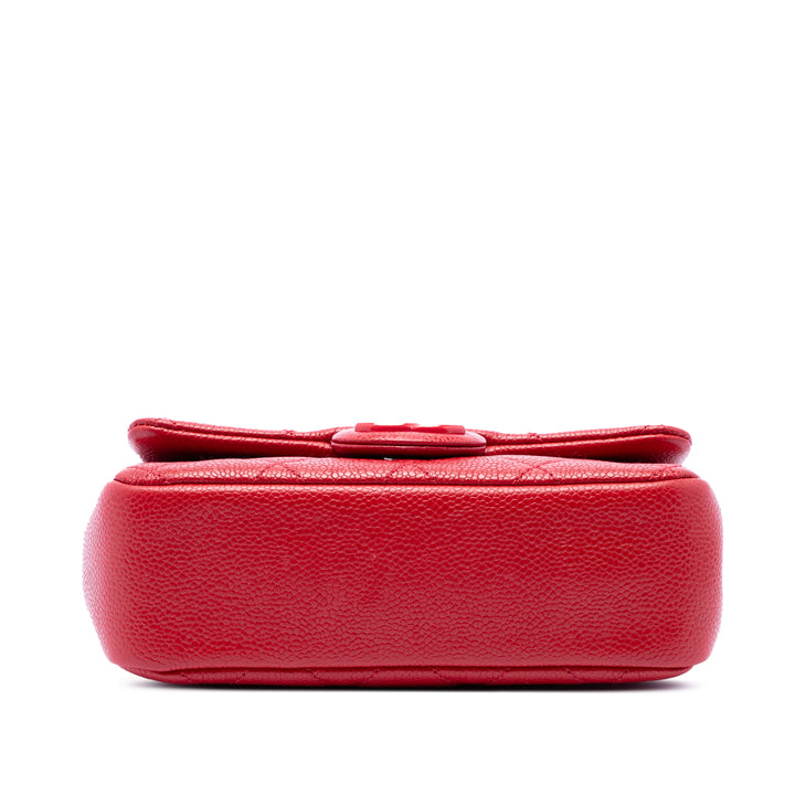 Chanel Sac bandoulière Carré Incognito à rabat Mini Cuir caviar Rouge – vue 3 – GABY PARIS
