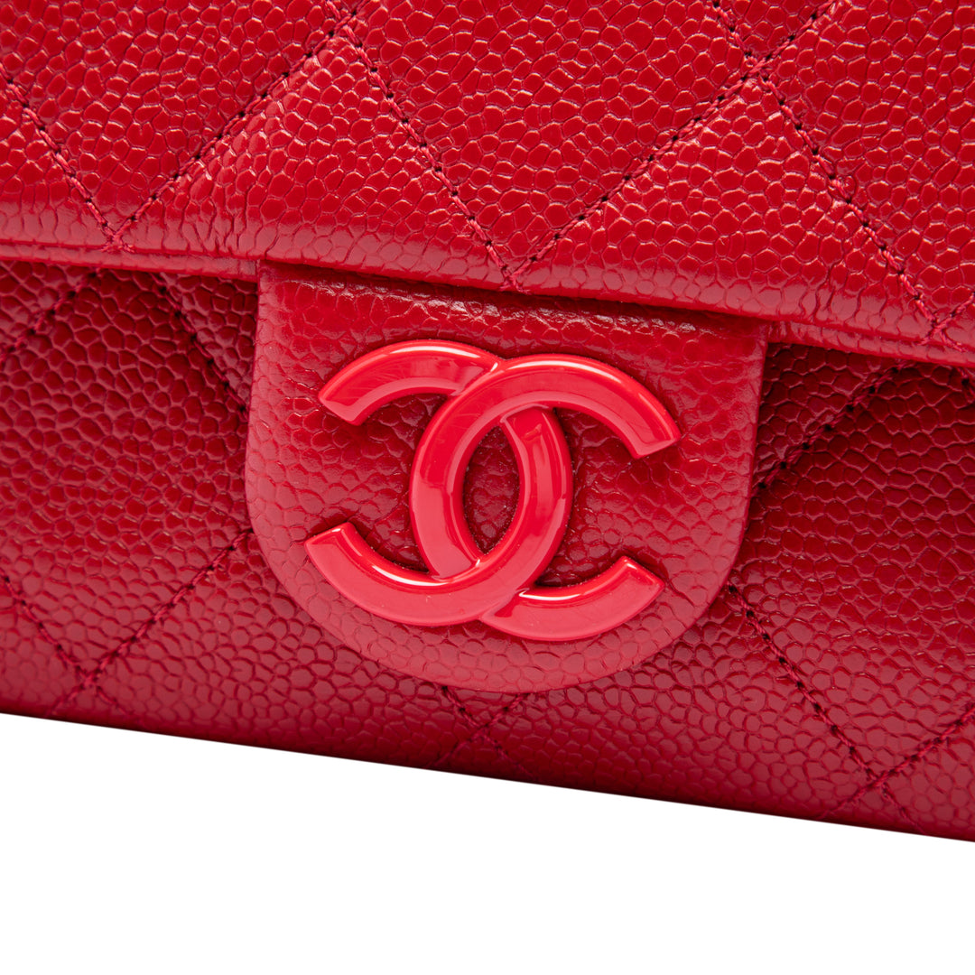 Chanel Sac bandoulière Carré Incognito à rabat Mini Cuir caviar Rouge – vue 5 – GABY PARIS