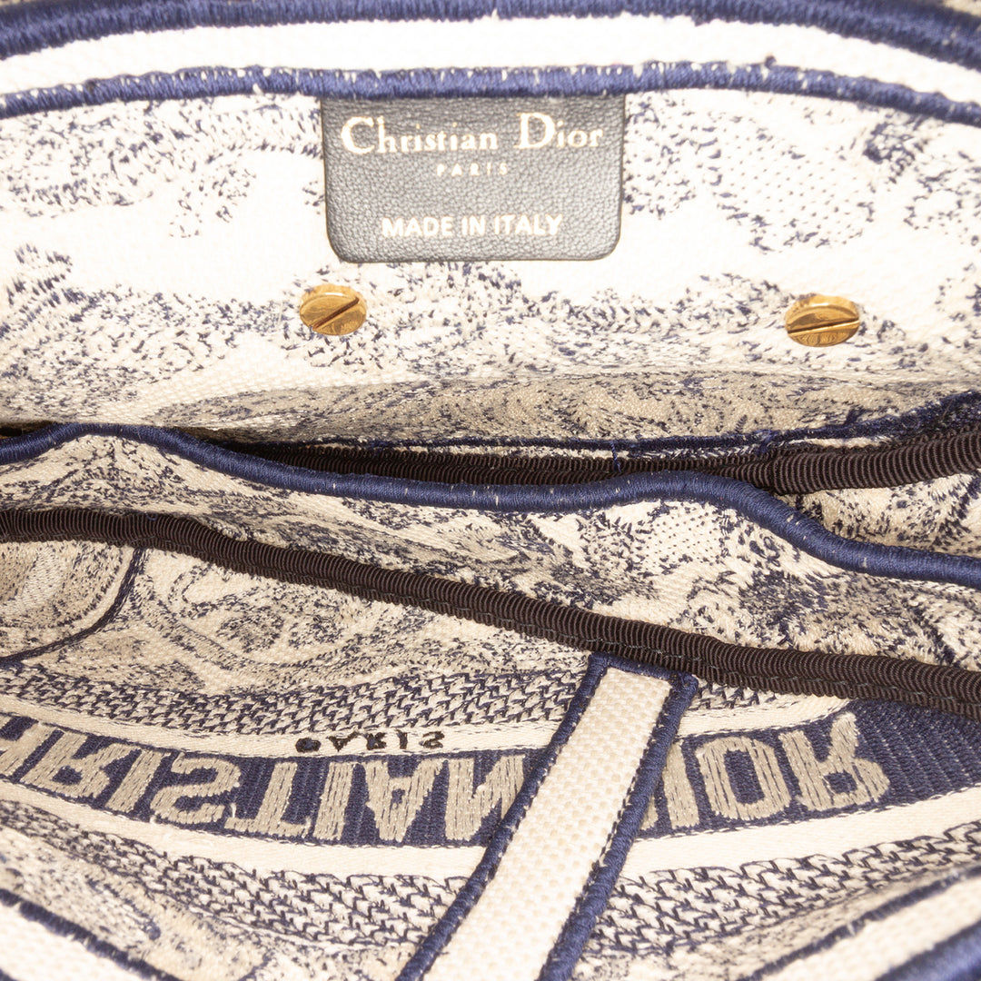 Dior Toile Embroidered Toile de Jouy Saddle Bag Bleu