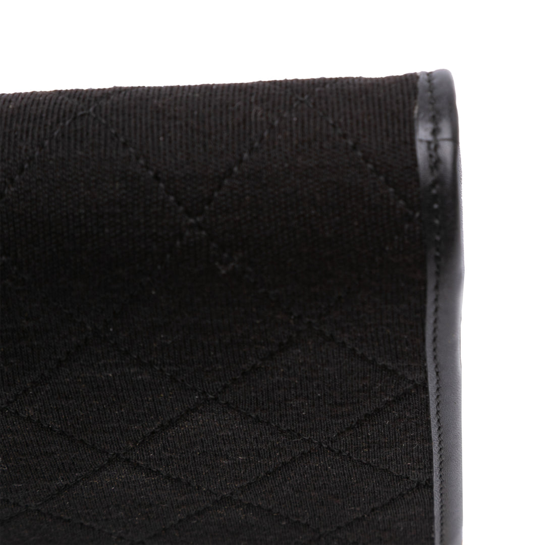 CC Quilted Jersey Chain Flap Black - Gaby Paris