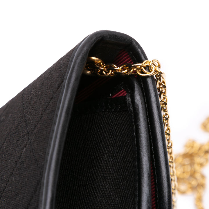 CC Quilted Jersey Chain Flap Black - Gaby Paris