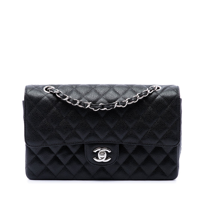 Chanel Sac porté épaule Classic Double rabat Moyen Cuir caviar Noir – vue principale – GABY PARIS